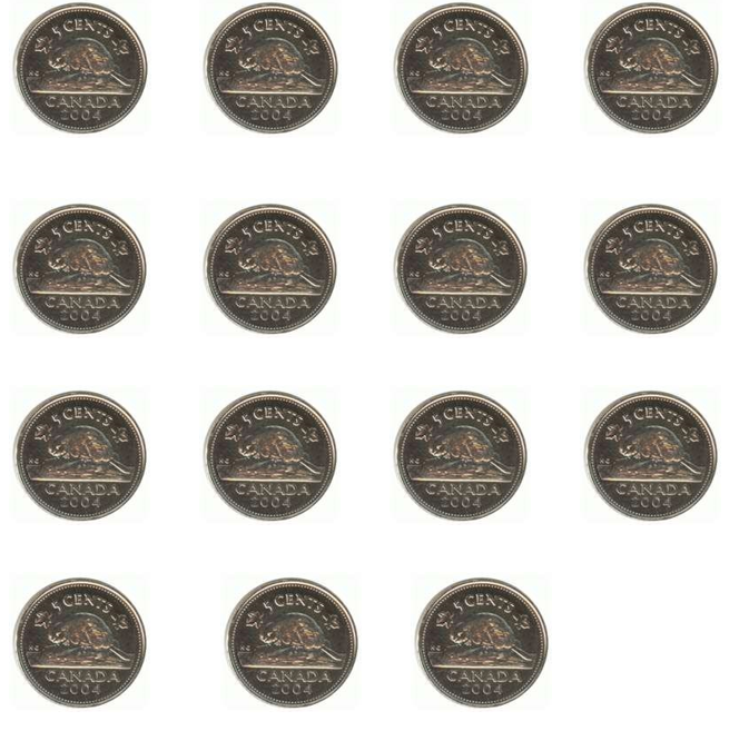 Fifteen nickles.