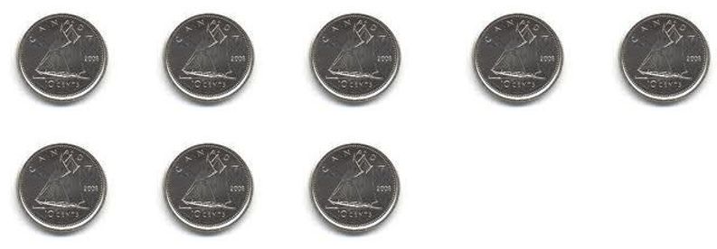 Eight dimes.