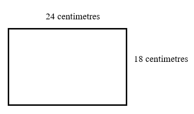 a rectangle that is 24m long and 18m wide
