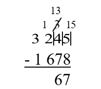 3 tens minus 7 tens cannot be done, borrow 1 hundred and rename it as 13 tens. 13 tens minus 7 tens equal 6 tens.