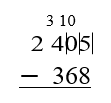 2405 is renamed as 2 thousands 3 hundreds 10 tens and 5 ones