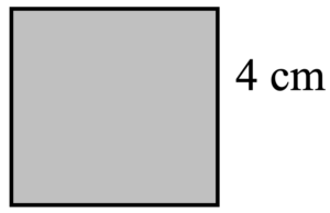 square. length and width 4 cm