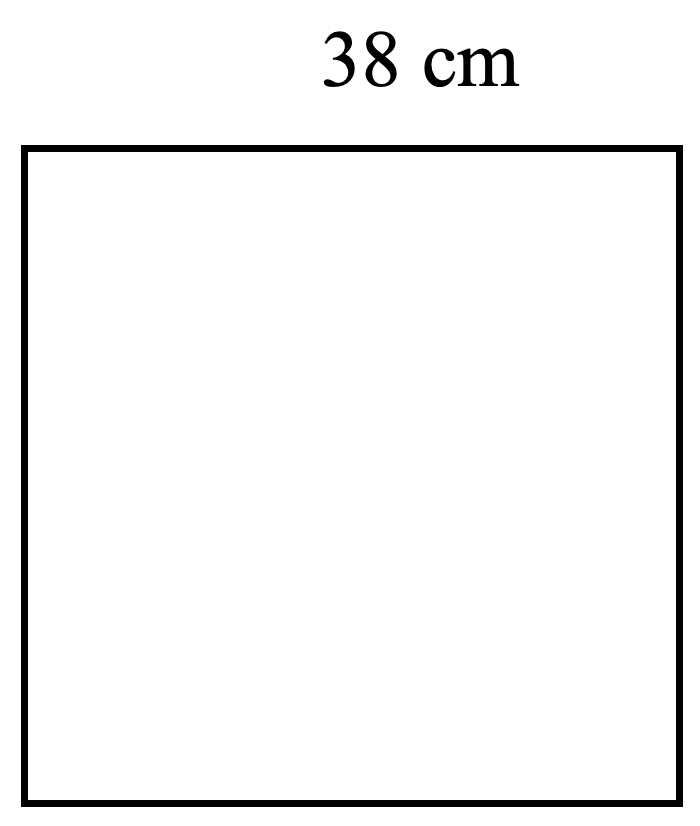 square. side 38 centimetres