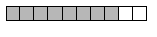 Long rectangle divided in 10 segments. Two segments are blank. Eight parts are shaded to fill.