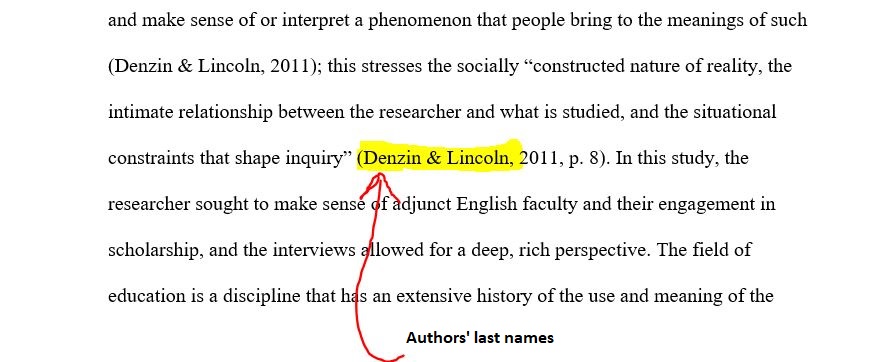 Image of a paragraph with highlighted in-text citation